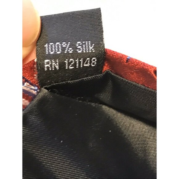 Michael Kors Mens 100% Silk Paisley Tie Red Blue Preowned - Picture 4 of 6